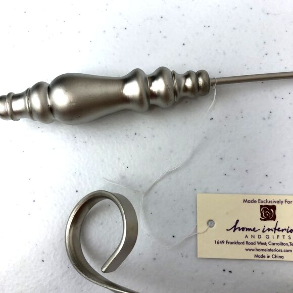Home Interiors Brushed Pewter Candle Snuffer & Wick Scissors Vintage XMAS - Picture 4 of 6